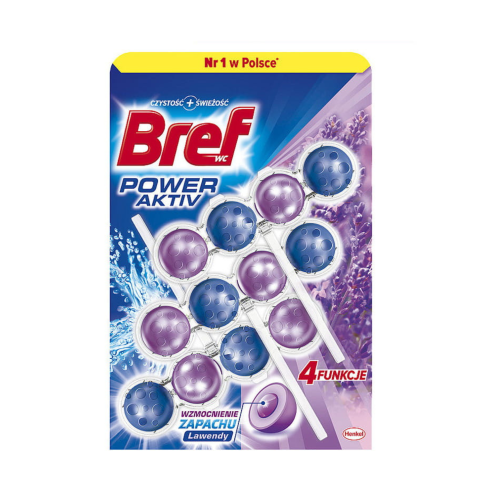 Bref kostka do WC Power Aktiv 3x50g lawenda