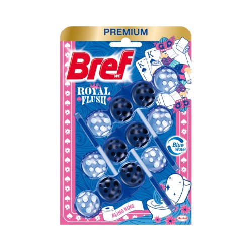Bref kostka do WC Color  Aktiv Bling King barwiąca 3x50g